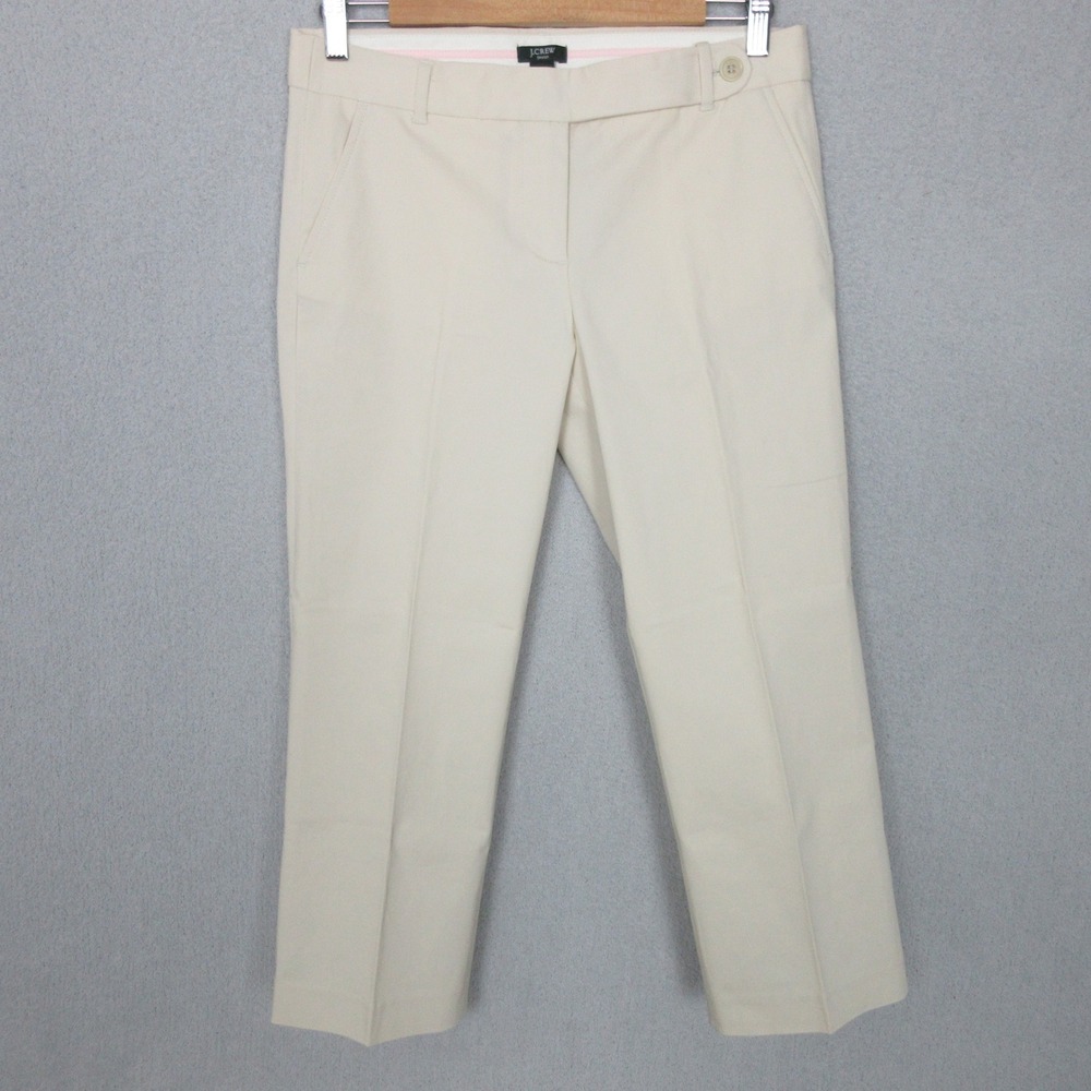J Crew Low Fit Stretch Cropped Pants Women's Size 6 Beige Trousers